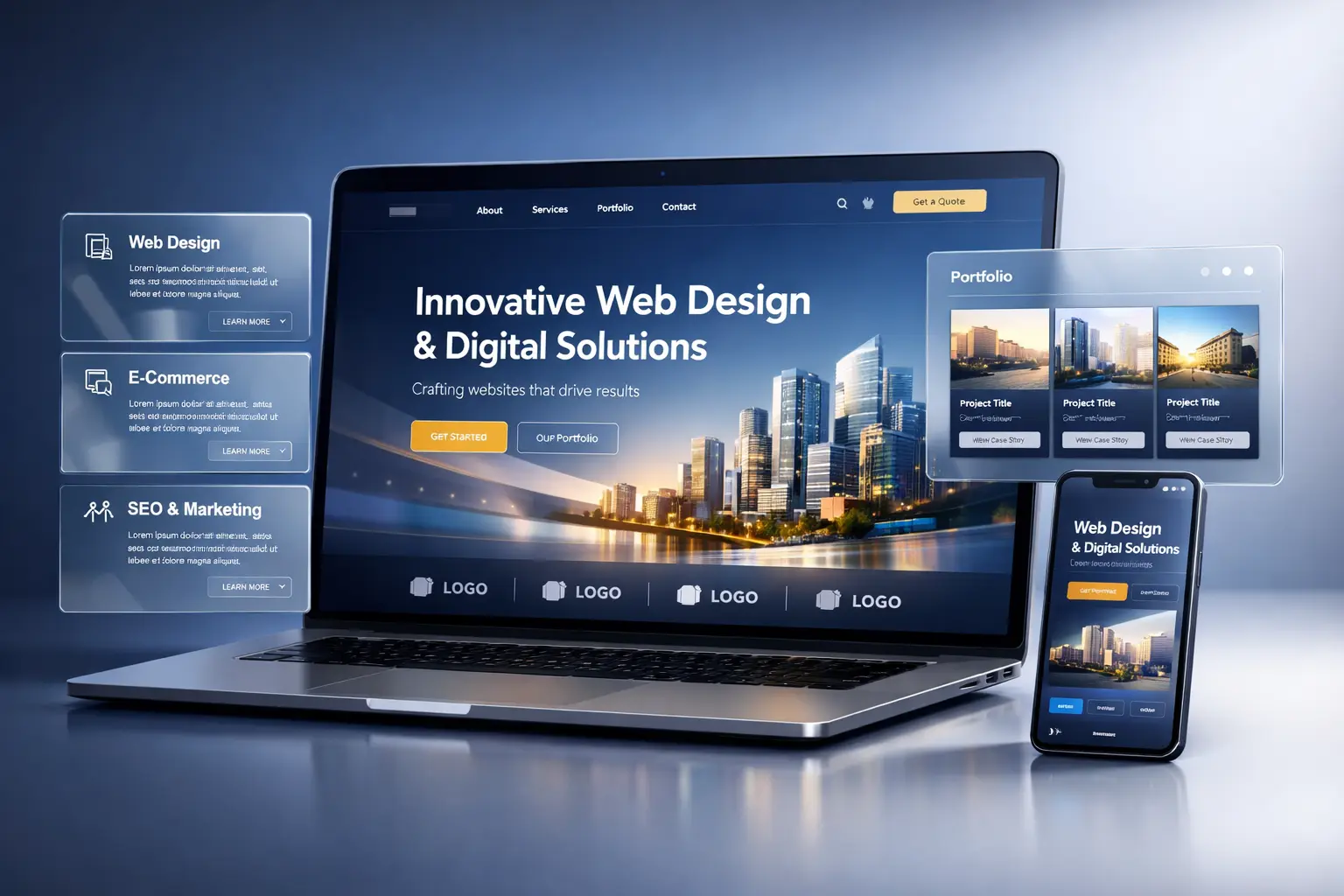 Professional website design mockup for a modern Malaysia business website